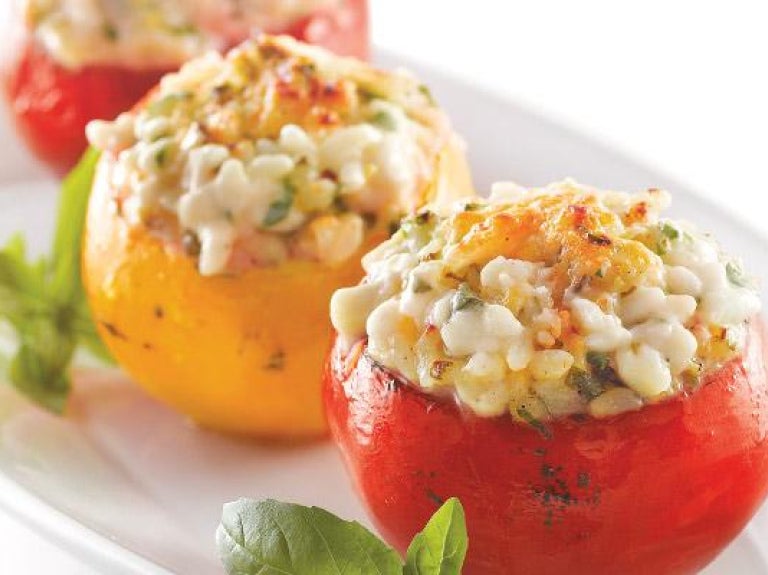 Plate of stuffed tomatoes