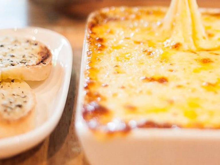 Dish of freshly baked lasagna
