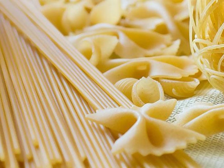 Pasta varieties in soft focus