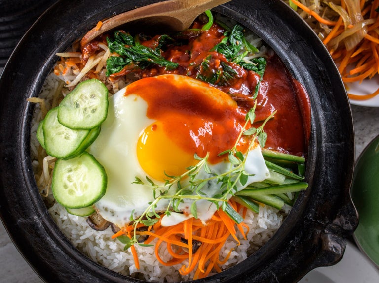 Asian Flavors in bowl with egg