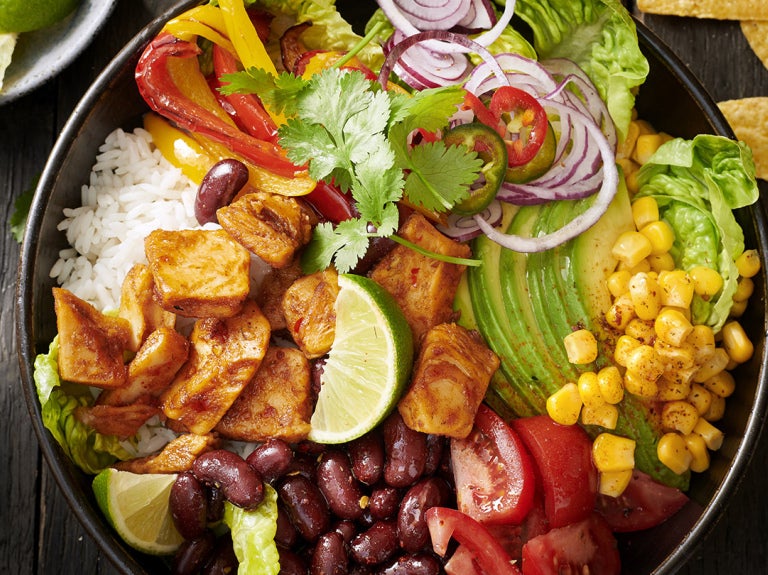 Healthy foods on plate