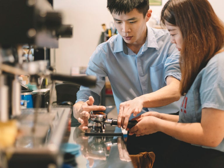 Man and Woman baristas
