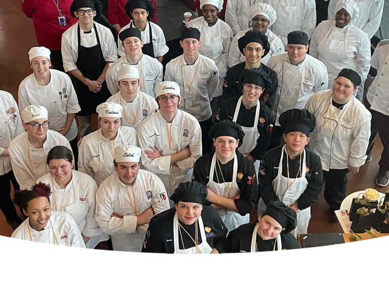Overhead image of chefs
