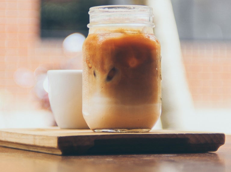 Iced coffee in mason jar