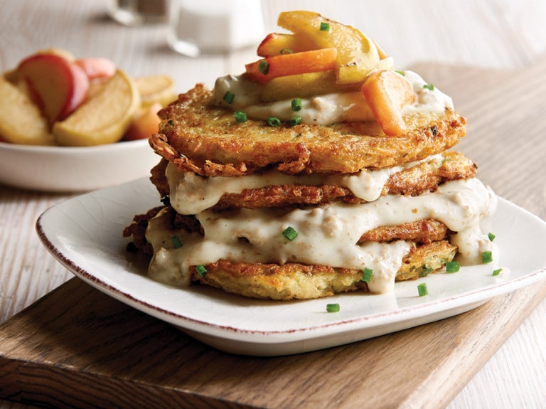 stack of savory pancakes