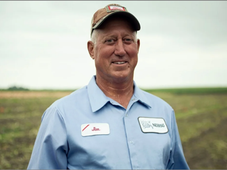 Farmer in the pumpkin field