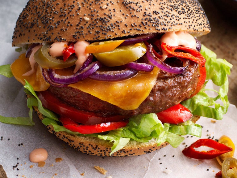 burger on parchment