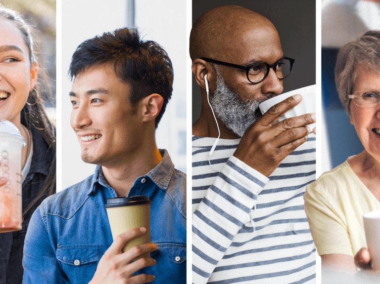 people holding and sipping beverages
