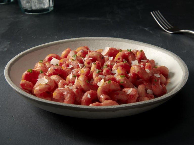stouffers pasta in spicy red sauce in bowl