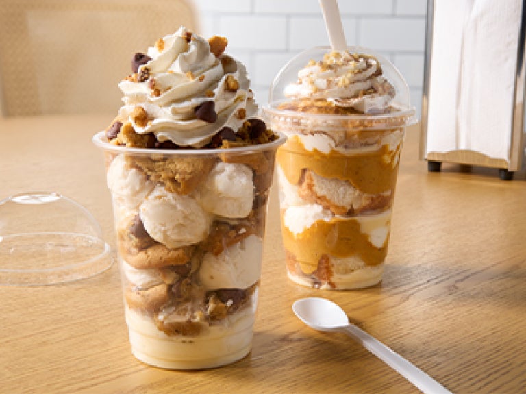 cookie dough trifles in cup