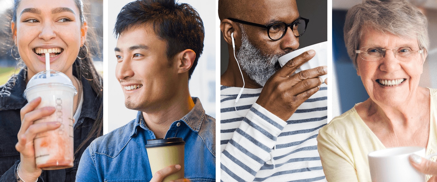 people holding and sipping beverages