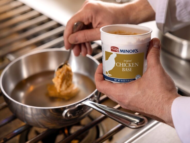 Minors bases with tub frying pan chicken