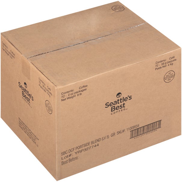 Portside Blend Decaf Ground Coffee 2 Oz 72Pack | Seattle's Best Coffee