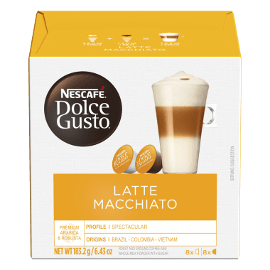Six militia bird Nescafé Dolce Gusto Latte Macchiato, 3x16 Capsules, Makes 24 Servings