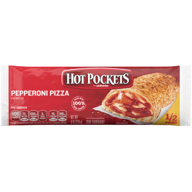 Hot Pockets Pepperoni Pizza Stuffed Sandwich Individual Wrap ...