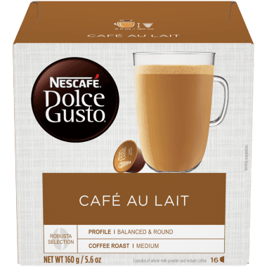 Nescafé Dolce Gusto Cafe Au Lait, 3 x 16 Capsules, Makes 48