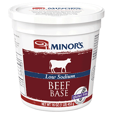 Minor's Beef Base Low Sodium (No Added MSG)* Gluten Free 6 x 1 lb Tub