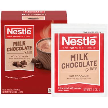 Hot shop chocolate packets