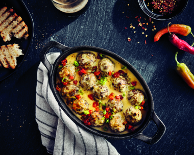 Chef-mate Golden Cheese Sauce with Swedish Meatballs