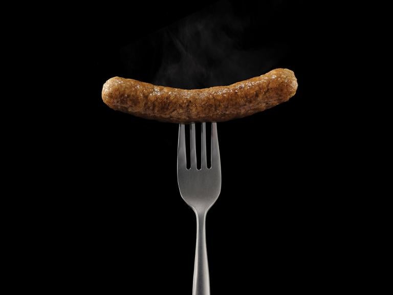 Sweet Earth Breakfast Sausage Link on Fork