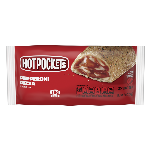 Hot Pockets Pepperoni Pizza Stuffed Sandwich Individual Wrap Calories