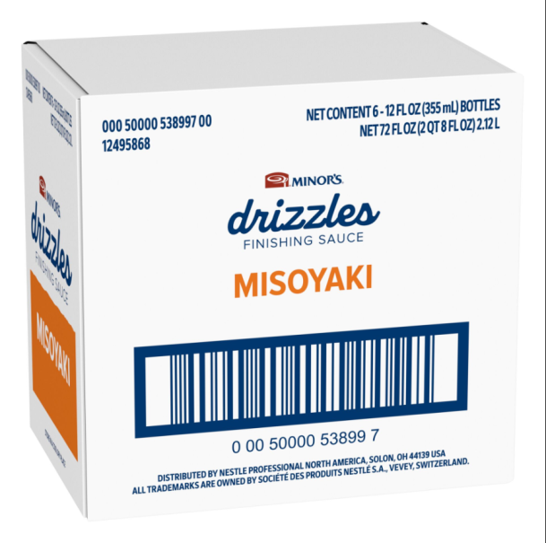 Minor’s Misoyaki Drizzle Sauce, 12 Oz Squeeze Bottle (Pack of 6)