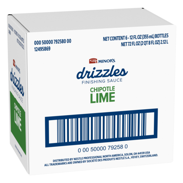 Minor’s Chipotle Lime Drizzle Sauce, 12 Oz Squeeze Bottle (Pack of 6)