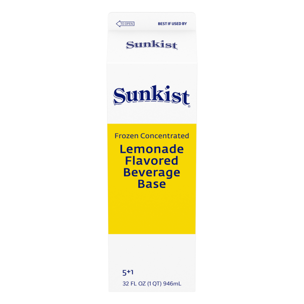 Sunkist Lemonade Flavored Beverage Base 5% Frozen Concentrate in pack