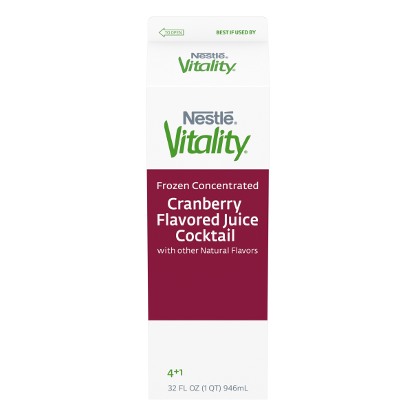 Nestlé Vitality Cranberry Flavored Juice Cocktail 10% Frozen Concentrate in pack