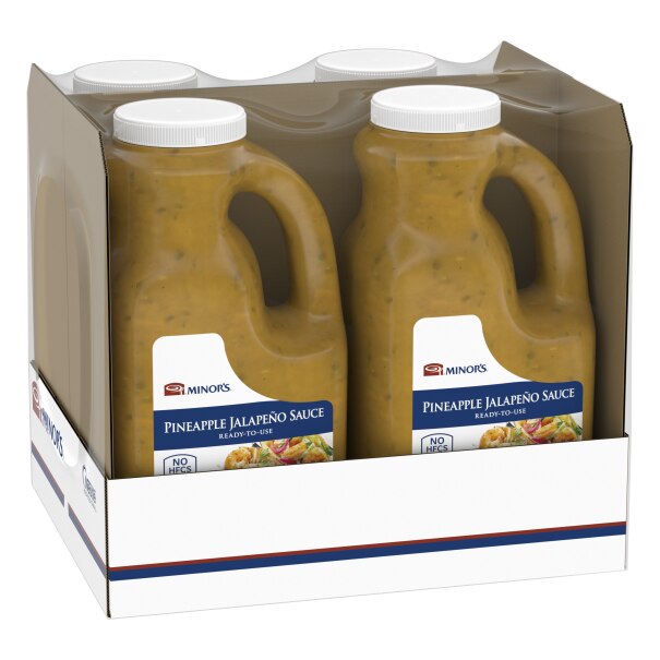 Minor's Pineapple Jalapeño Sauce, 5 lb (Pack of 4)