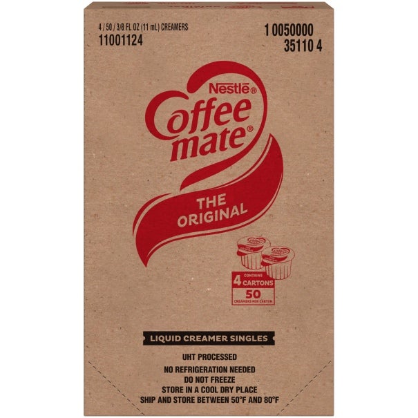 Coffee mate Original Liquid Creamer Singles, 0.375 Fl Oz (Pack of 200) closed case