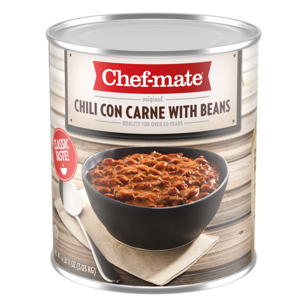 Chefmate Chili Con Carne with Beans, 6 lb 11 oz (Pack of 6)