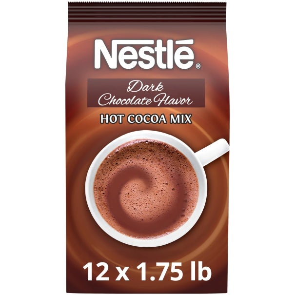 Nestle Dark Chocolate Hot Cocoa Mix - 1.75 lb - 12 / Carton Nestle Dark Chocolate Hot Cocoa Mix - 1.75 lb - 12 / Carton