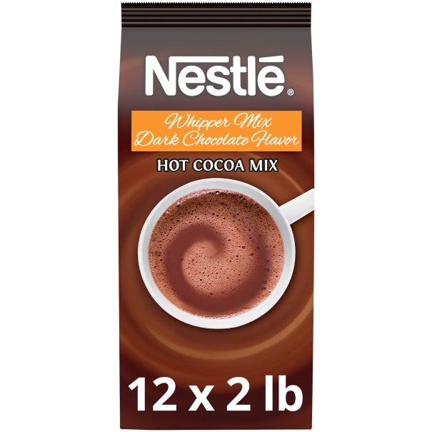 Nestlé Dark Chocolate Flavor Hot Cocoa Mix, Whipper Mix (12 x 2 lb)