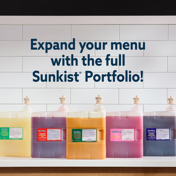 Serve bright, consistent citrus flavor with Sunkist Orange 100