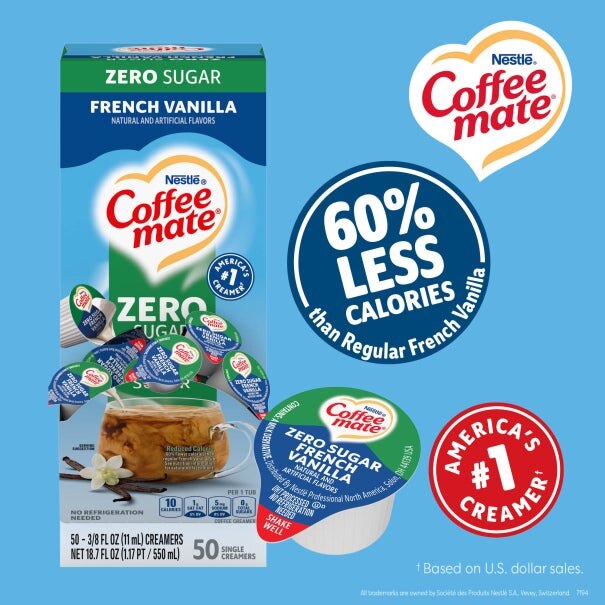Coffee mate Sugar Free French Vanilla Liquid Creamer Singles .375fl oz