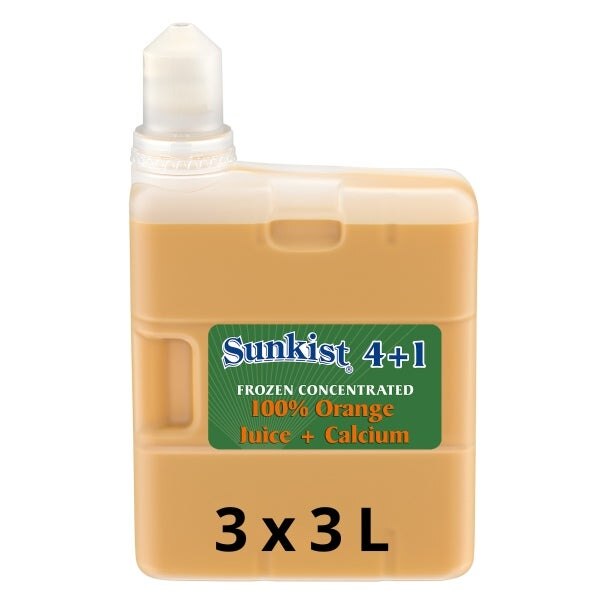 その他 sunkist Sunkist 100% Orange + Calcium Frozen Concentrate, 4+1, 3L (Pack of 3)