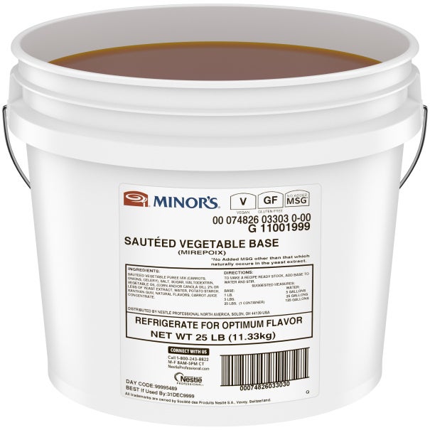 Minor's Sautéed Vegetable Base (Mirepoix) No Added MSG, 25 lb