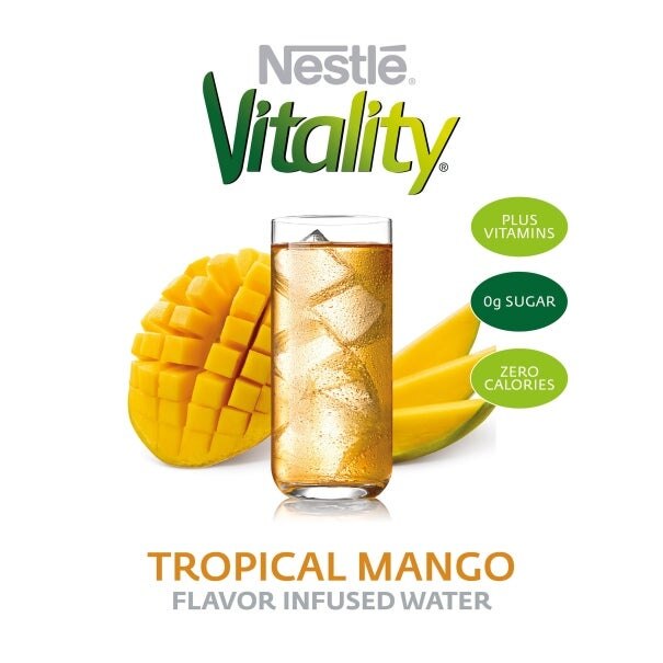 Nestlé Vitality Tropical Mango Flavor Infused Water Ambient Beverage