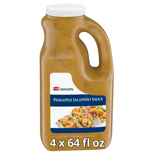 Minor's Pineapple Jalapeño Sauce, 5 lb (Pack of 4)