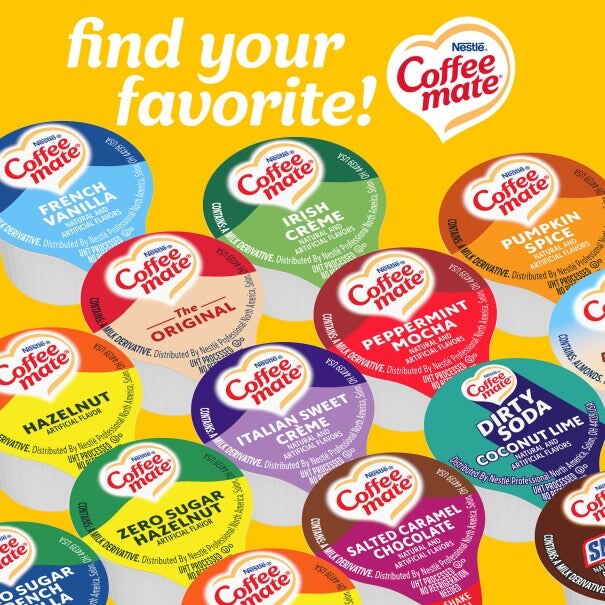 Coffee mate Hazelnut Liquid Creamer Singles 0.375 Fl Oz (Pack of 180)