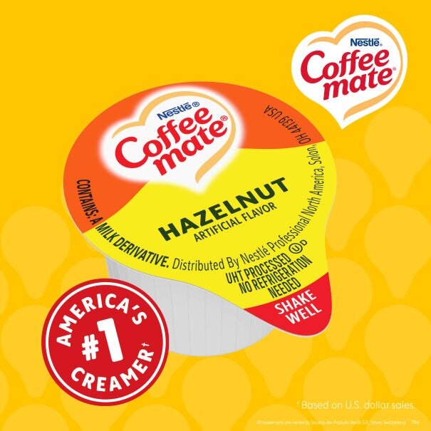 Coffee mate Hazelnut Liquid Creamer Singles 0.375 Fl Oz (Pack of 180)