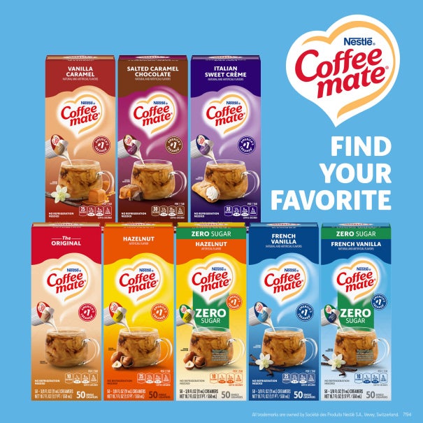 Coffee mate Sugar Free French Vanilla Liquid Creamer Singles .375fl oz