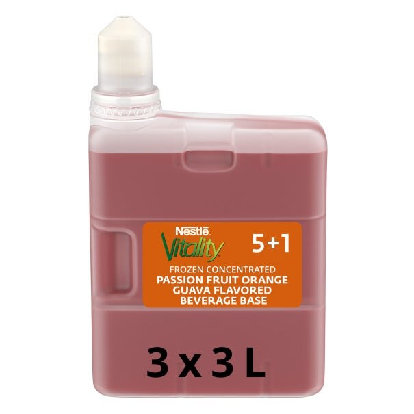 Nestlé Vitality Passion Fruit Orange Gauva 10% Frzn Concen 5+1, 3L 3Pk