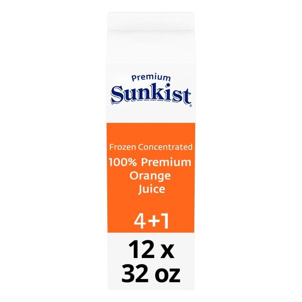 Sunkist 100% Premium Orange Juice Frozen Concentrate, 4+1, 32 Fl