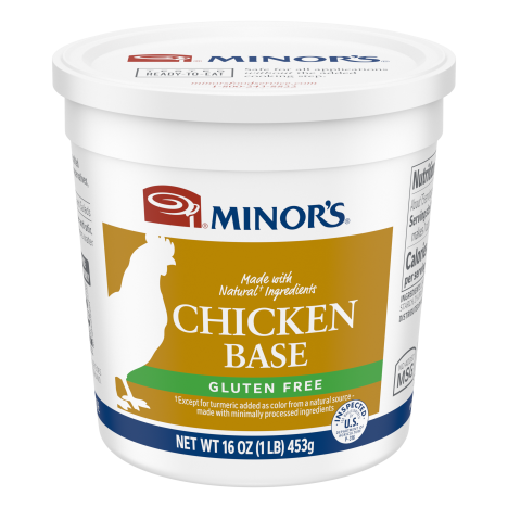 Minor’s Chicken Base Gluten Free made with Natural Ingredients, 1 lb in pack tub
