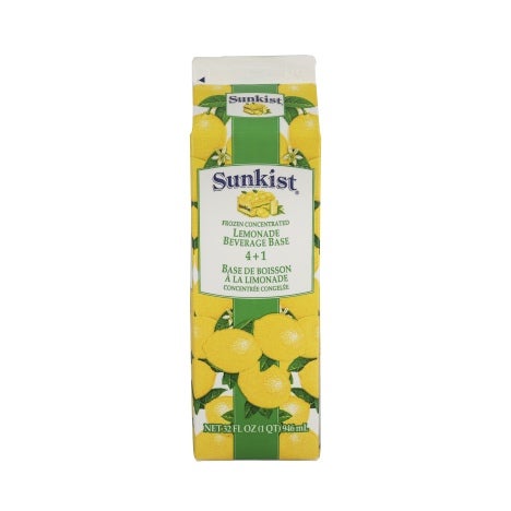 Sunkist Lemonade Beverage Base 15% Frozen Concentrate, 4+1, in pack