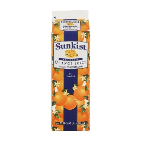 Sunkist 100% Orange Juice Frozen Concentrate in pack