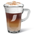Cup of latte from the bean to cup coffee machine