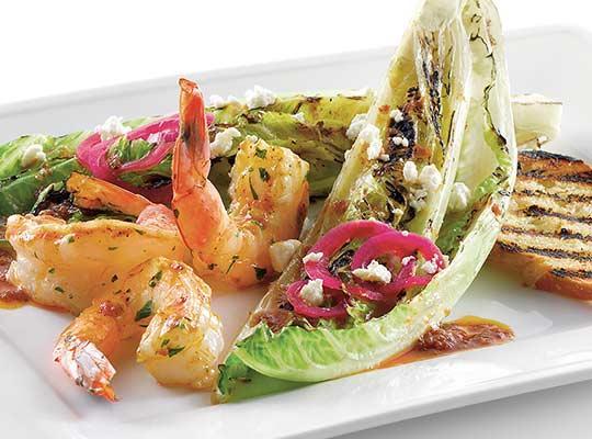 Grilled Latin Caesar Salad with Shrimp